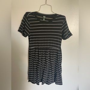 Black stripped tshirt dress
